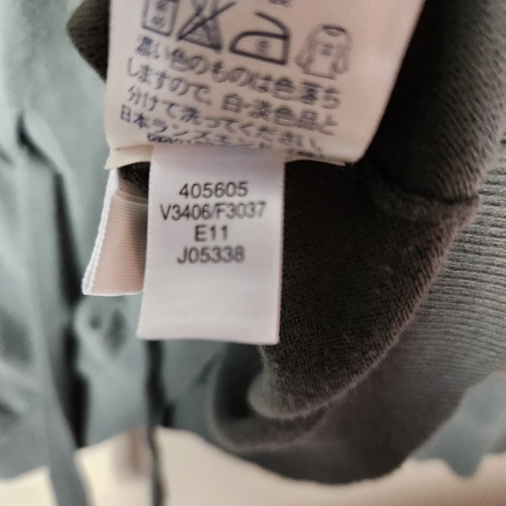 Lands End Womens Olive 100% Cotton Buttonfront Tie Waist Cardigan-Size L